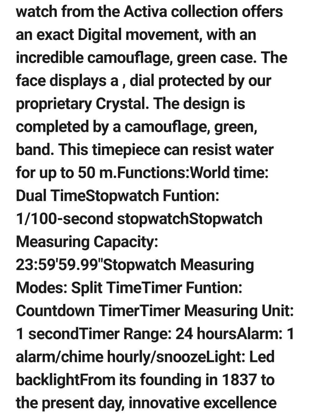Activa Camouflage Green Digital Sport Watch